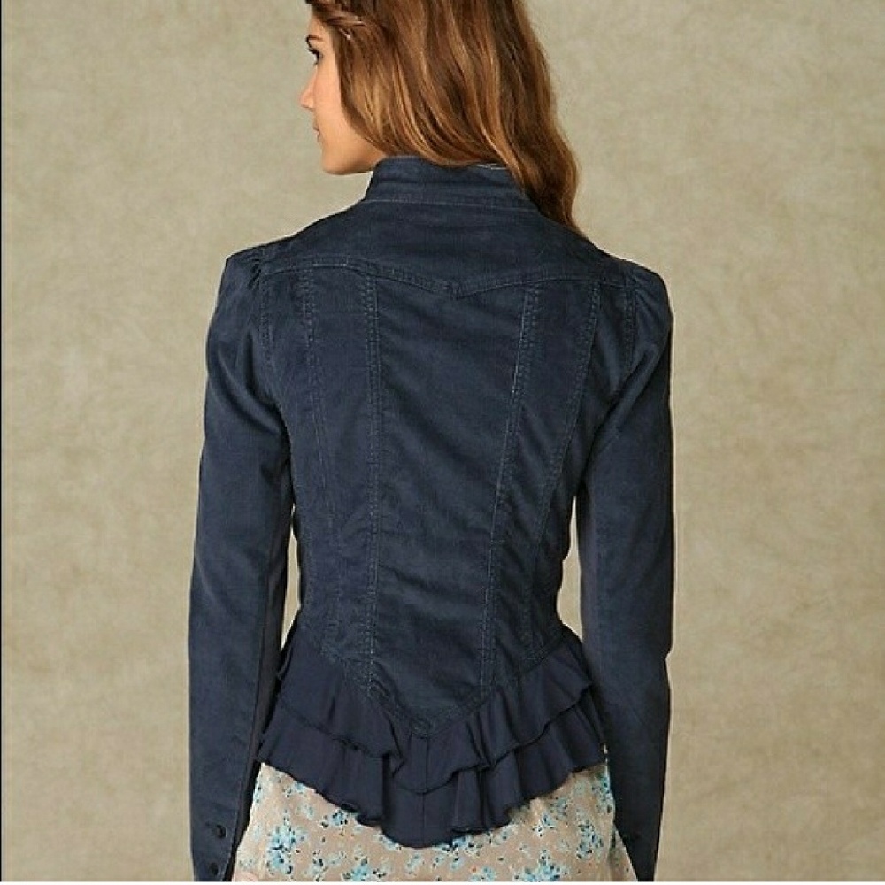 Free People Corduroy Ruffle Riding Jacket - 2 - Picture 7 of 8